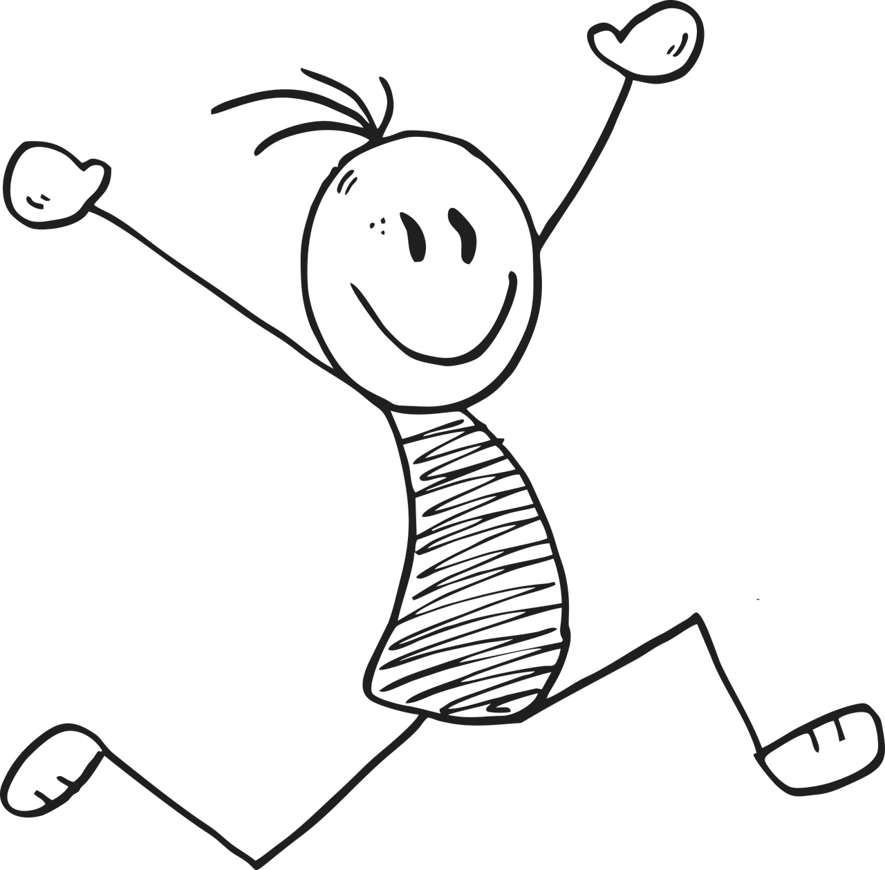 Clipart rennendes Strichmännchen